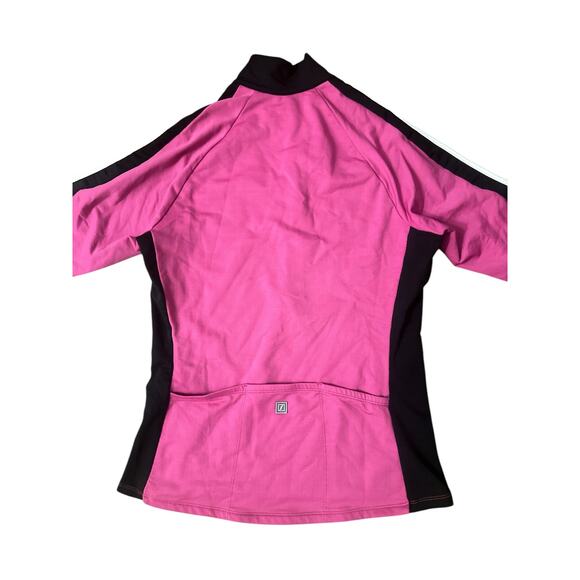 Women S She Beest Pink Black Pullover Half Zip Biking Cycling Jacket Coat Top - Picture 4 of 5